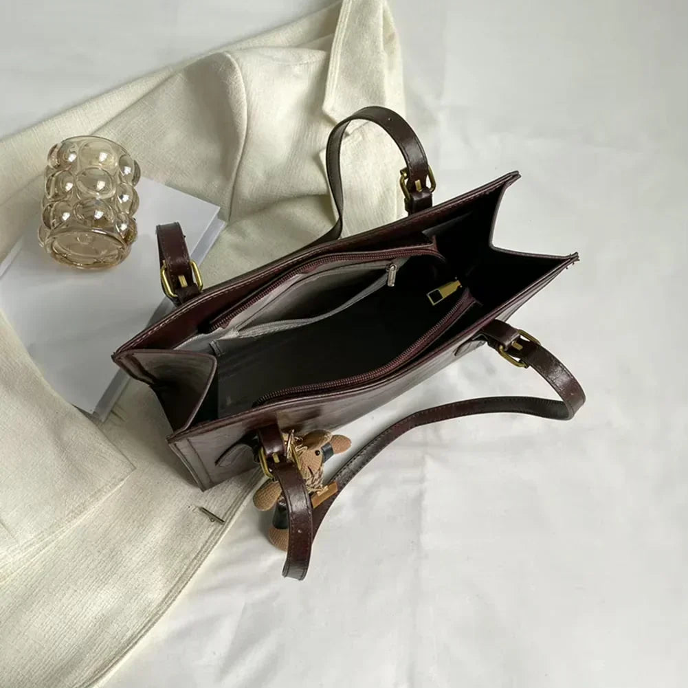 Clarie - Vintage Vegan Leather Shoulder Bag