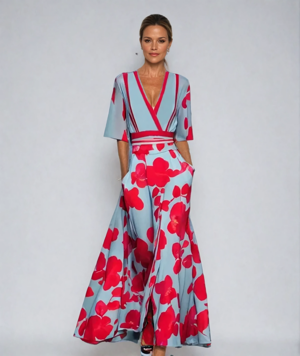 Ariana - Elegant Floral A-Line Dress