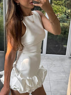 Bailey - Balloon Mini Dress with Open Back