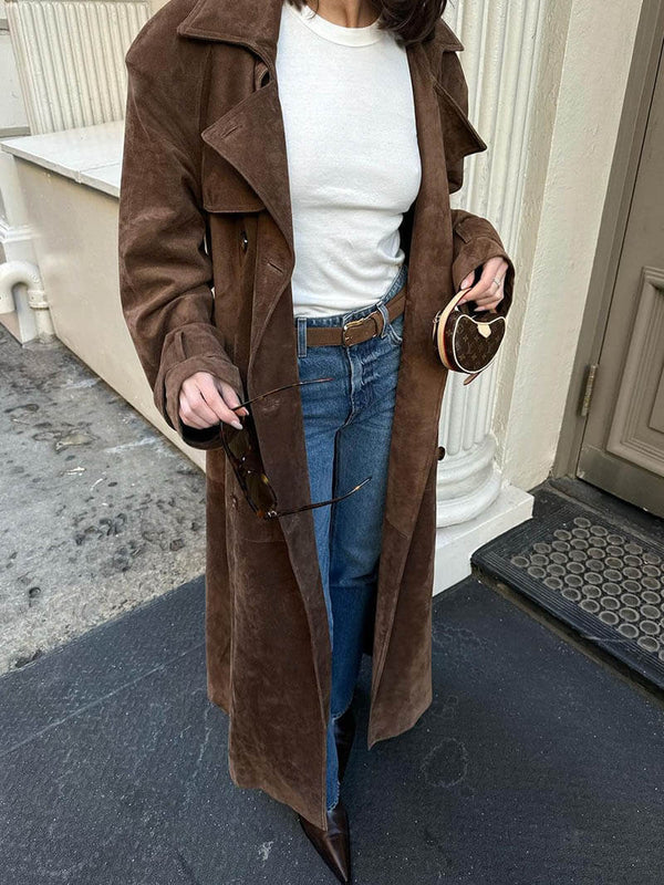 Arizonia - Elegant Suede-Look Trenchcoat