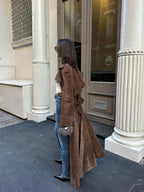 Arizonia - Elegant Suede-Look Trenchcoat