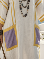 Amanta - V Neck Short Sleeve Pocket Maxi Dress