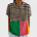 Ivana - Bold Stripes and Color Block Shirt