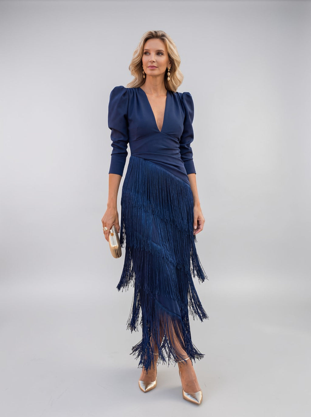 Leah - Elegant Fringe Statement Dress