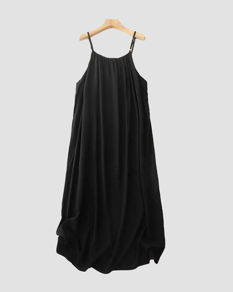Isla - Women's Solid Color Backless Cami Dress