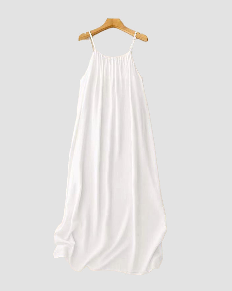 Isla - Women's Solid Color Backless Cami Dress