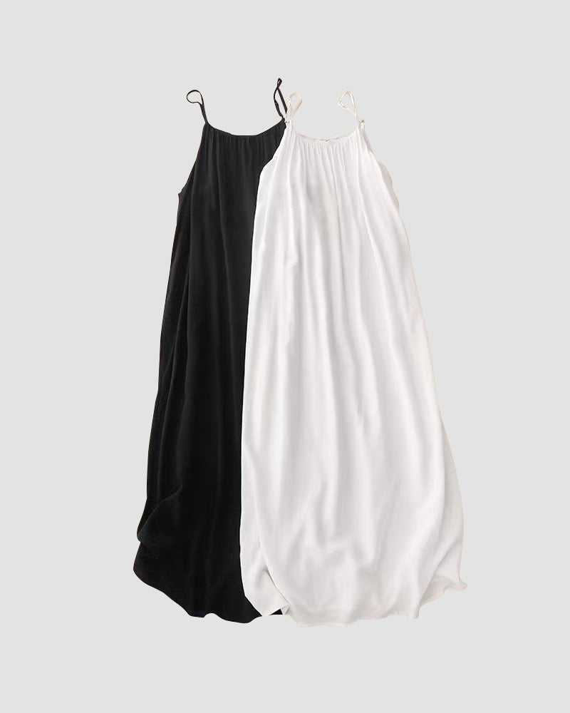 Isla - Women's Solid Color Backless Cami Dress