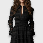 Issa - Sheer Fringe Midi Dress