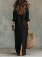 Celine – Flowing Black Maxi Dress