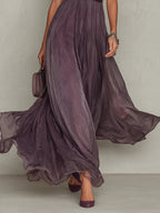 Sharon - Purple Chiffon Maxi Dress
