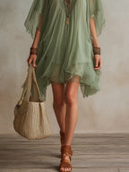 Cynthia - Airy Bohemian Mini Dress