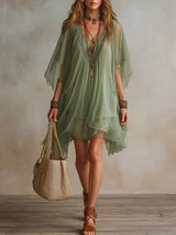 Cynthia - Airy Bohemian Mini Dress
