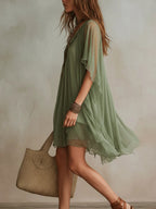 Cynthia - Airy Bohemian Mini Dress