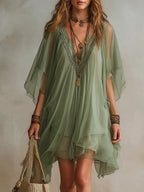 Cynthia - Airy Bohemian Mini Dress