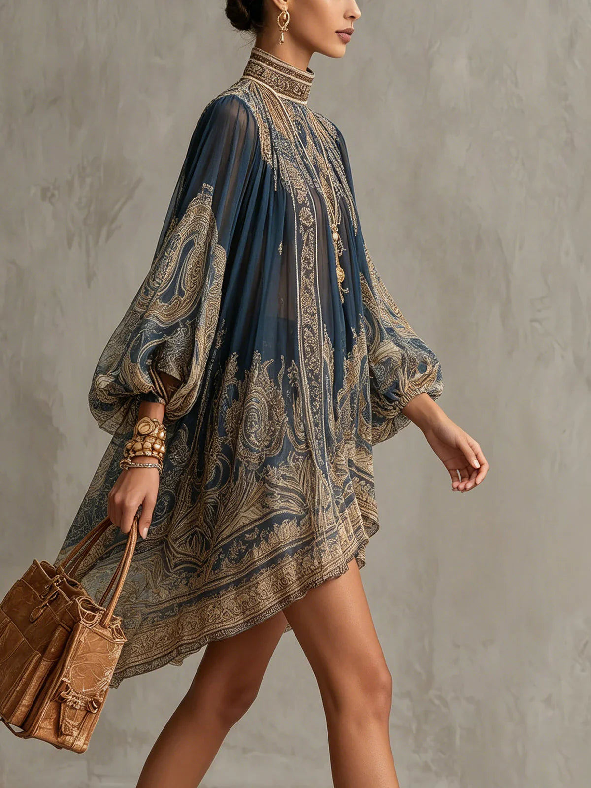 Beatrice - Baroque Chiffon Mini Dress