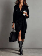 Maliah - Corduroy Midi Dress