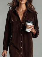 Maliah - Corduroy Midi Dress