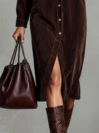 Maliah - Corduroy Midi Dress