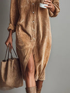 Maliah - Corduroy Midi Dress