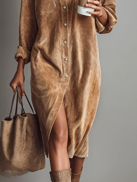 Maliah - Corduroy Midi Dress