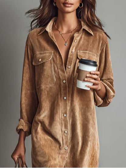 Maliah - Corduroy Midi Dress
