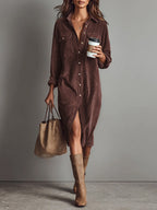 Maliah - Corduroy Midi Dress