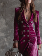 Gaille - Velvet Maxi Blazer Dress