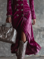 Gaille - Velvet Maxi Blazer Dress