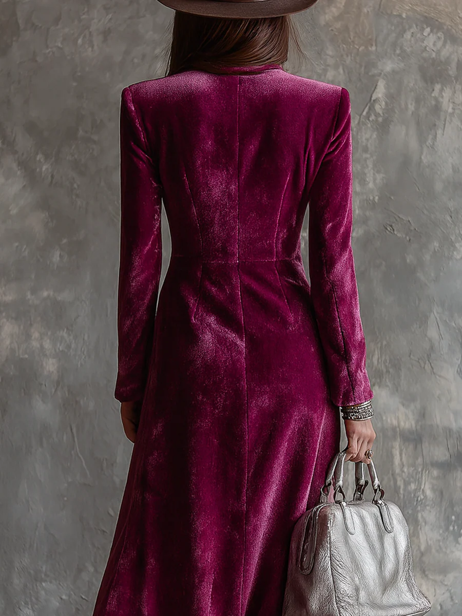 Gaille - Velvet Maxi Blazer Dress