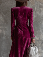 Gaille - Velvet Maxi Blazer Dress