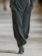 Anelie - Black Turtleneck Zip Maxi Dress