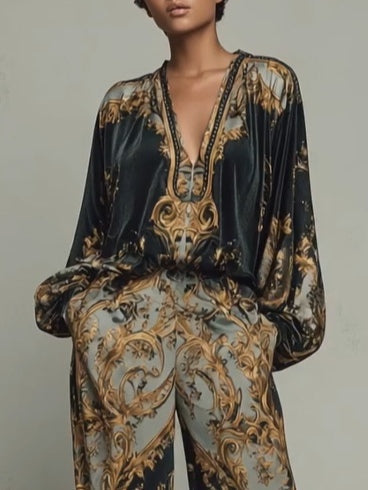 Isabella - Baroque Two-Piece Flowing Set