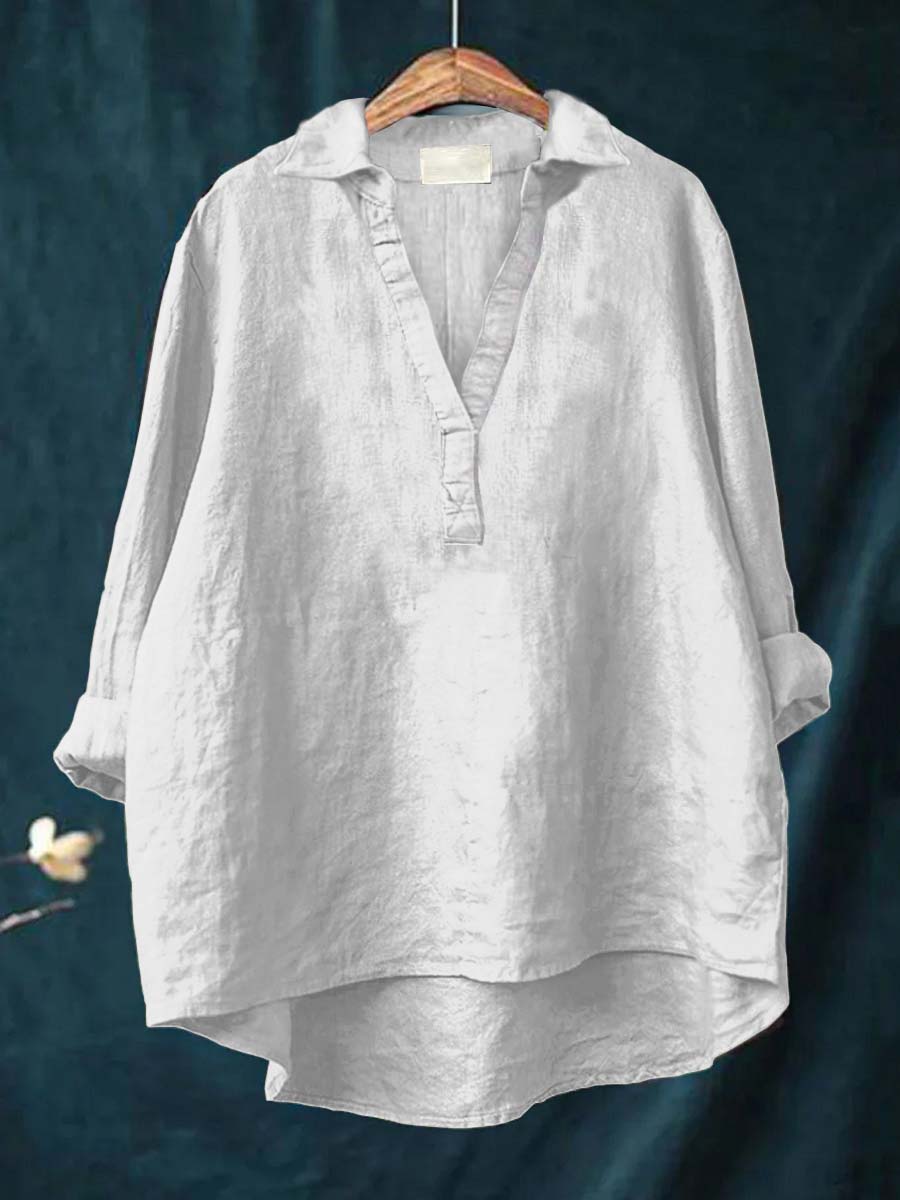 Charlotte - Elegant Linen Summer Blouse