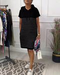 Pola - Hooded Striped Everyday Dress