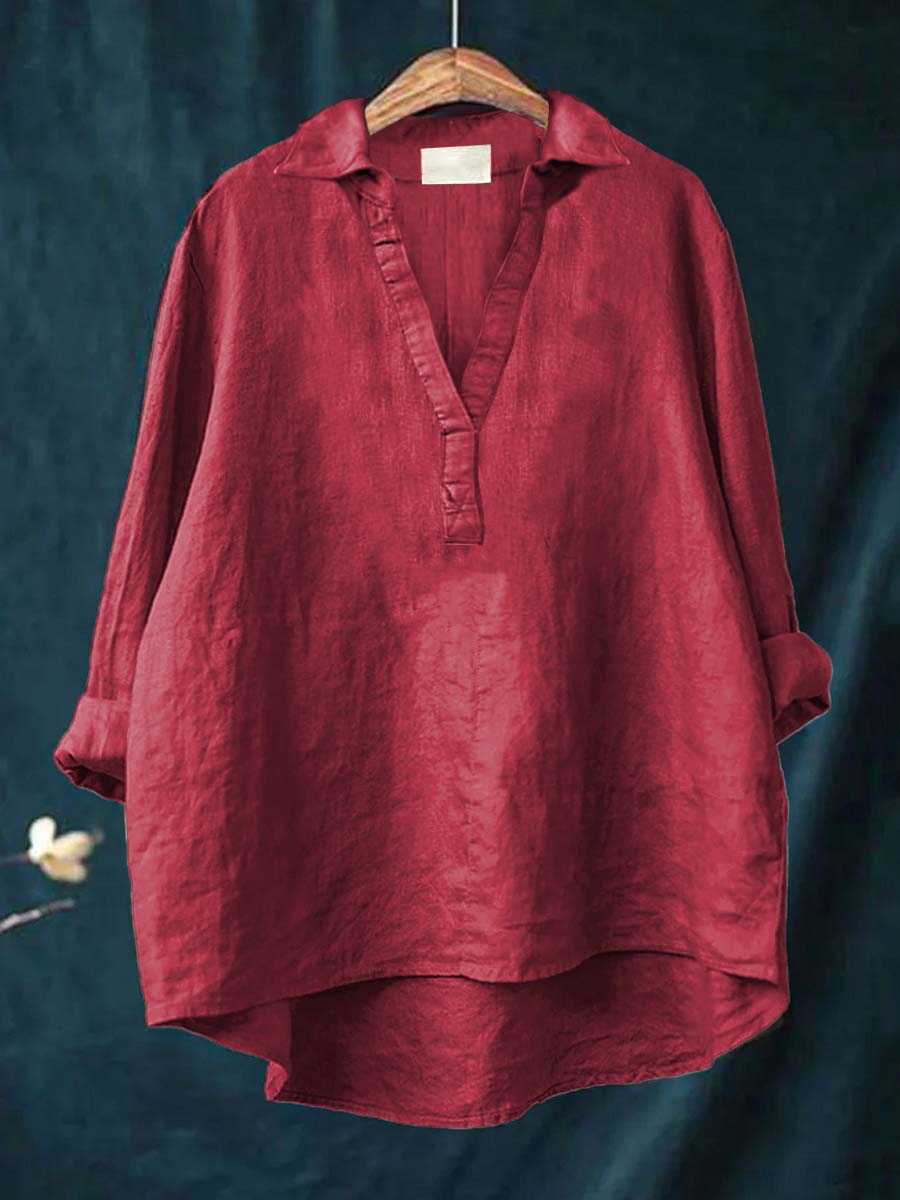 Charlotte - Elegant Linen Summer Blouse