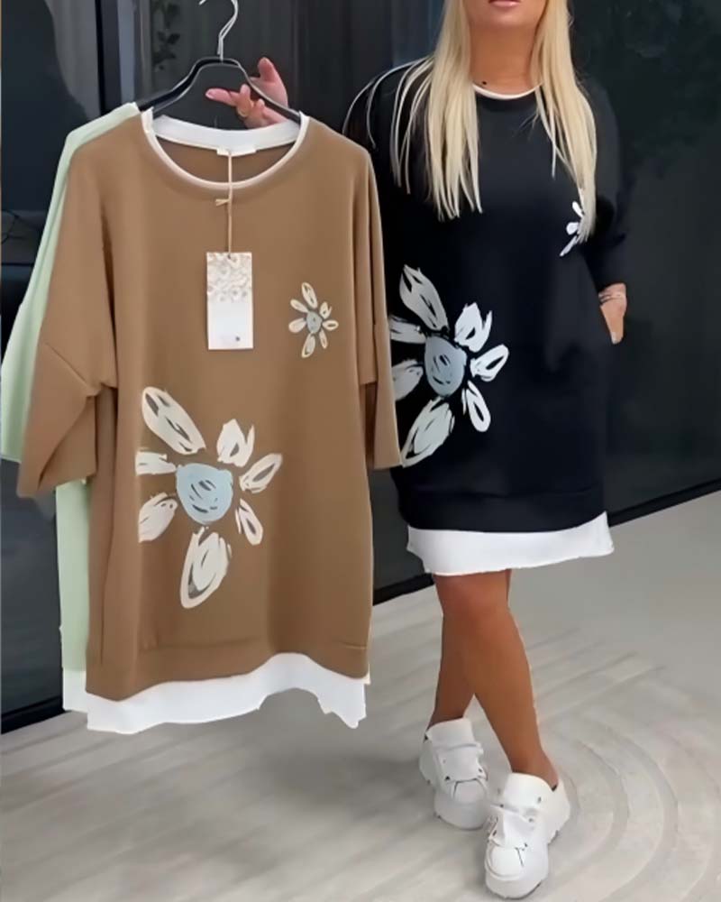 Charrie - Casual Cotton Knee-Length Dress