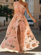 Erica - Light Green Floral Maxi Dress