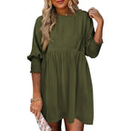Luna - Casual Loose Fit Short Sleeve Mini Dress