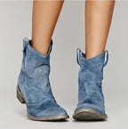 Anna Suede Boots in Blue