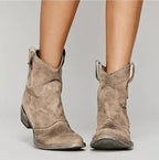 Anna Suede Boots in Brown