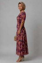 Ariane - Elegant Draped Midi Dress side view