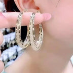Marina - Woven Oval Silver Earrings
