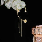 Marra - Clip-on Butterfly Tassel Earrings