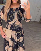 Vierra - Flowing Printed Chiffon Maxi Dress