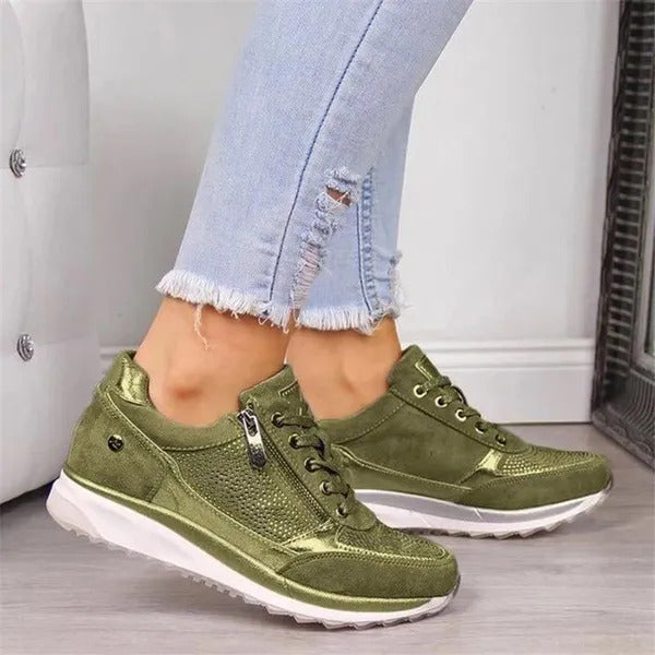 Herrie - Zip-Up Cushioned Comfort Sneakers