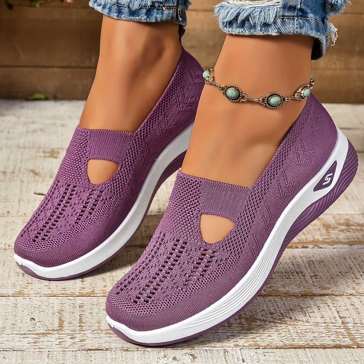 Blanche Slip-On Comfort Shoes in Lilac