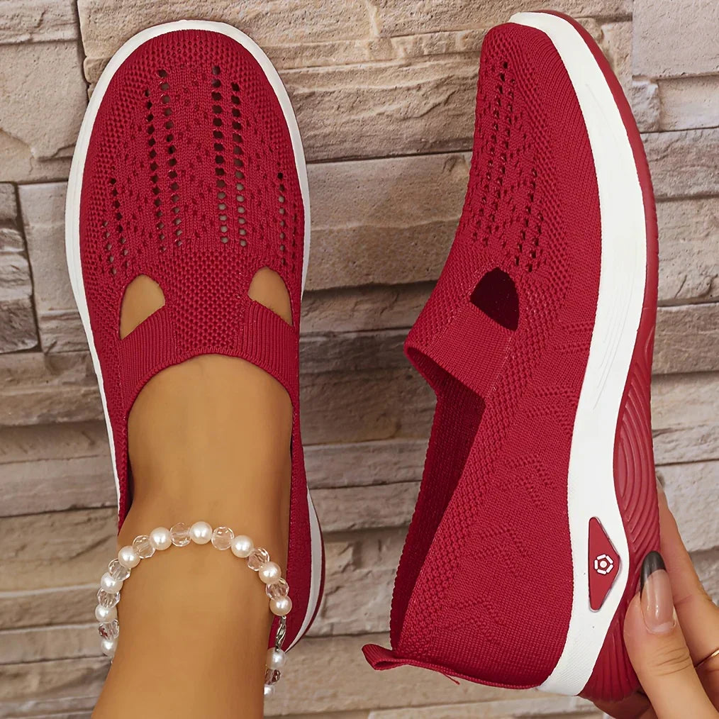 Blanche Slip-On Comfort Shoes in Red