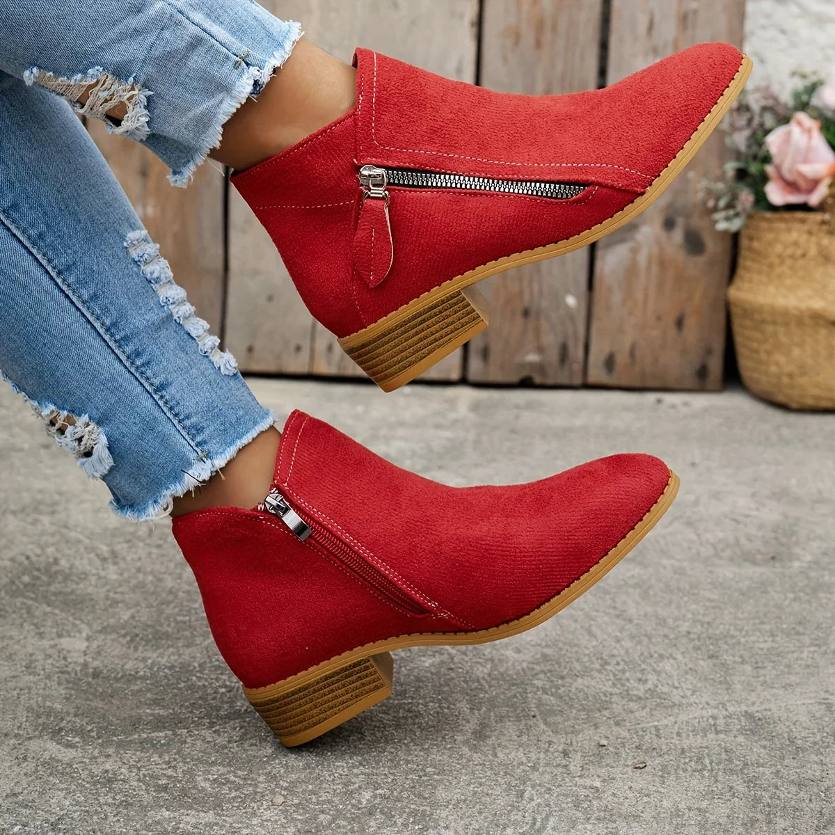 Azeya - Leather-Look Arch-Support Comfort Boots