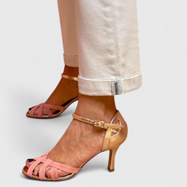 Dana - Cushioned Comfort Heels with T-Strap Design