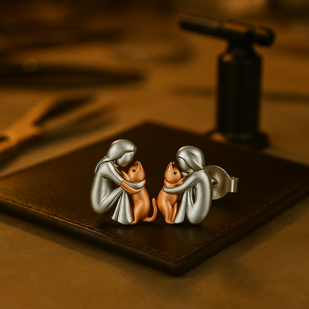 Lucky - Earrings with Cat Charm